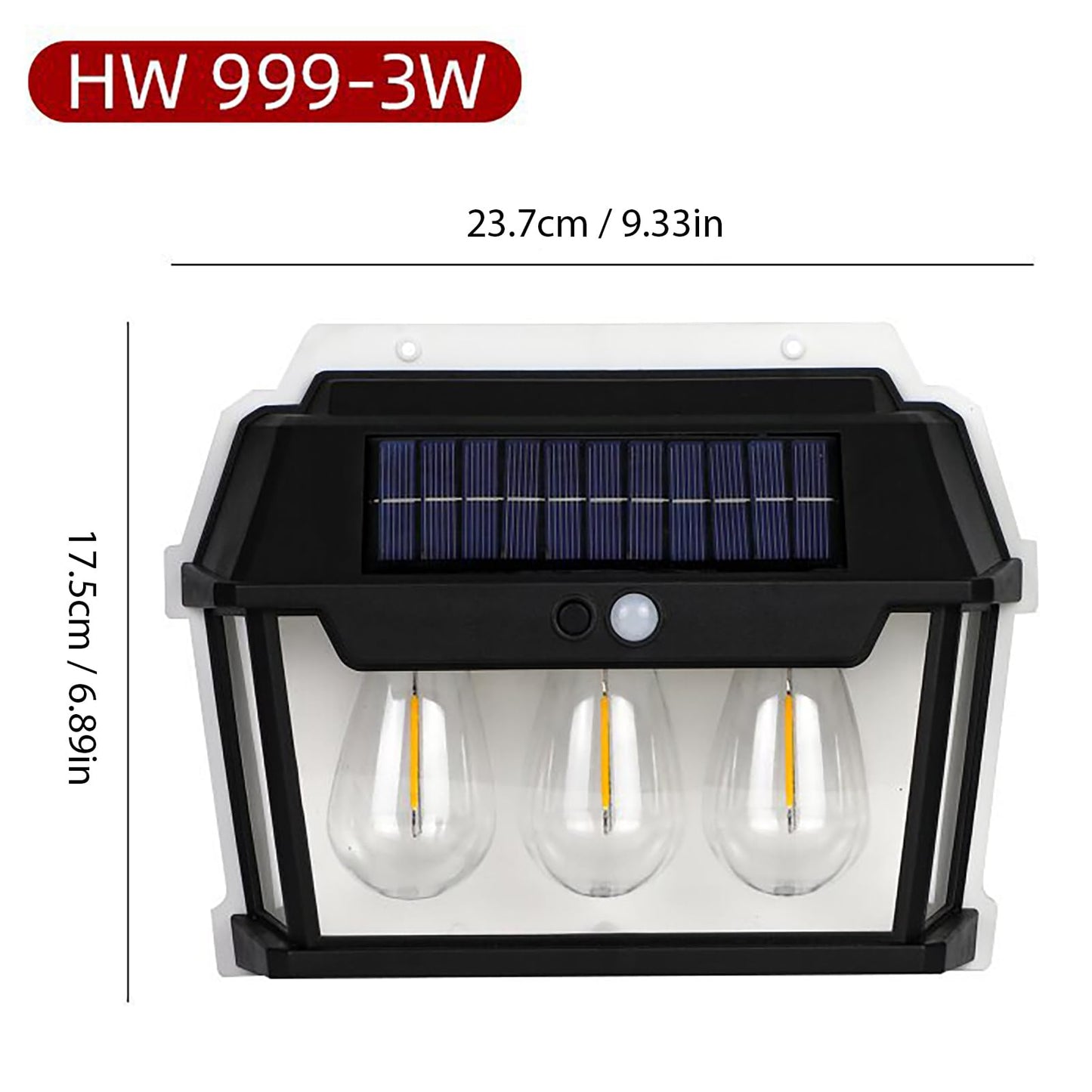 lampe solaire à détecteur de mouvement 3 ampoules.
