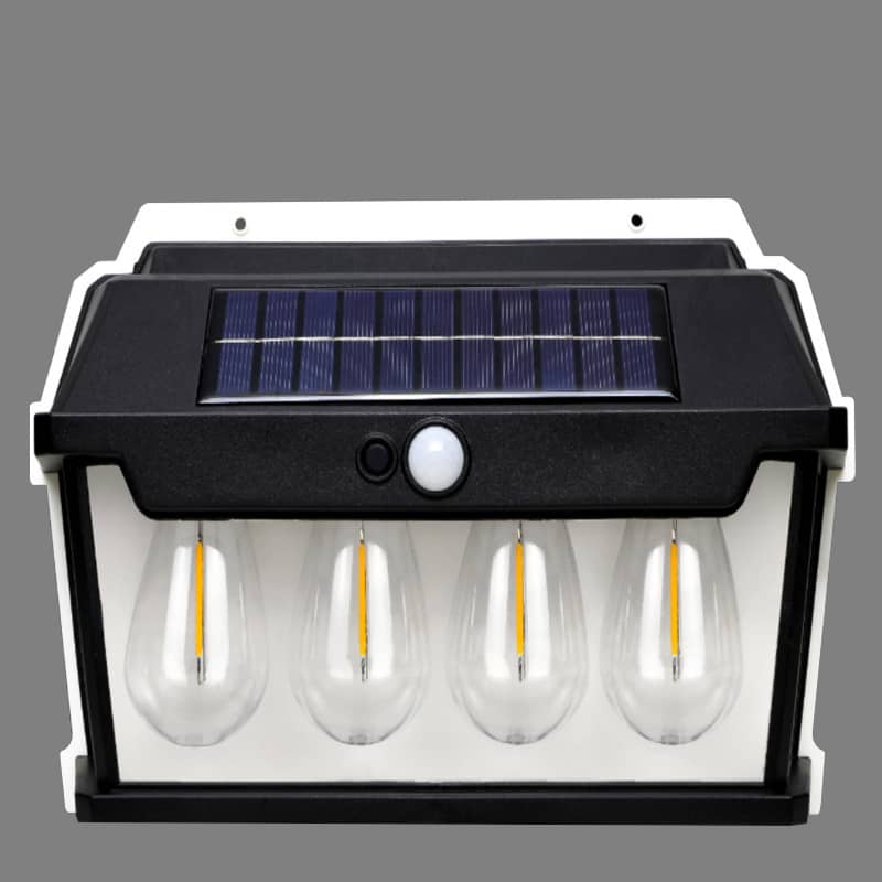 lampe solaire à détecteur de mouvement 4 ampoules.