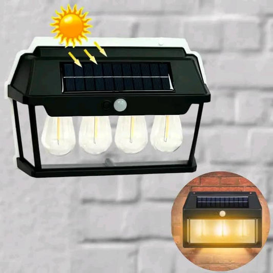 lampe solaire à détecteur de mouvement 4 ampoules.